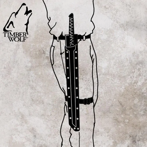 Miniatura 5 de Timber Wolf espada ninja de hoja completa Sure Grip Nylon Cord Wrapped Handle Durable ABS Scabbard with Belt Loop and Shoulder Strap Included