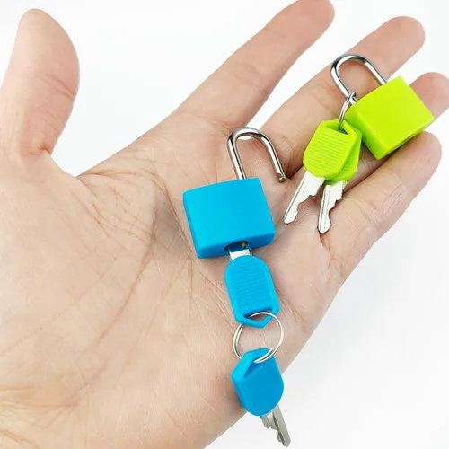 Miniatura 5 de TIHOOD 10 cerraduras de equipaje con llaves, candados de equipaje pequeños, candados de maleta, candado con llave de metal para gimnasio escolar