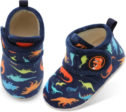 Miniatura 6 de LeIsfIt Pantuflas de casa para niños y niñas, botas de invierno para niños, cálidas, ligeras, con suela antideslizante