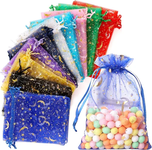 Miniatura 20 de Hopttreely 100 bolsas de organza transparentes premium, bolsas de regalo para bodas blancas, bolsas de joyería de 4 x 4.72 pulgadas para fiestas