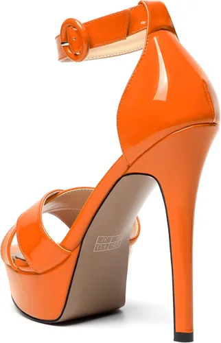Miniatura 21 de MODENCOCO Sandalias de boda con correa de tobillo sexy para mujer, con plataforma y puntera abierta, tacón de aguja y tacón alto, zapatos de vestir