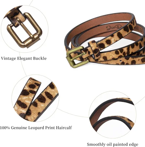 Miniatura 2 de Cinturón con estampado de leopardo para mujer, cinturón de piel de moda, cinturón de ternero, cintura casual, leopard print