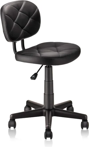 Miniatura 14 de KLASIKA Silla giratoria de cuero con soporte para la espalda, asiento hidráulico ajustable, altura de 22 pulgadas, para oficina, masaje, facial