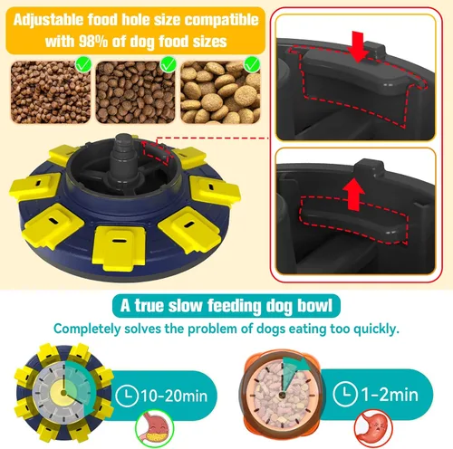 Miniatura 5 de Rompecabezas de alimentación lenta para perros, dispensador de alimentos para perros, alimentador lento, juguetes interactivos de enriquecimiento