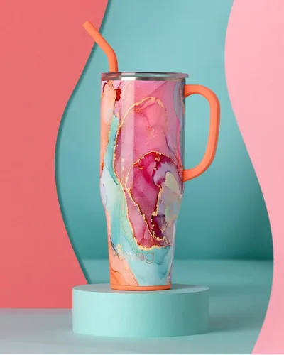 Miniatura 3 de Swig Life - Taza Mega de 40 onzas, Taza de 40 oz con asa y pajita, apta para portavasos, apta para lavavajillas, taza aislante extra grande
