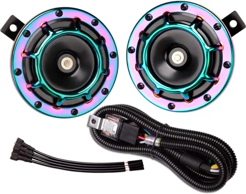 Miniatura 27 de FARBIN Bocina de coche impermeable tono súper fuerte 12V tono alto/tono bajo kit de bocinas gemelas de metal con rejilla protectora
