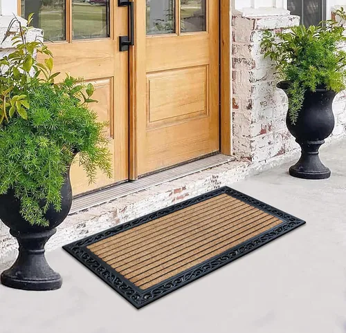 Miniatura 92 de A1HC Tapete para Puerta de Fibra de Coco Natural y Caucho, 30"x48" – Grueso, Duradero, Resistente, Anti-Desprendimiento, Resistente a