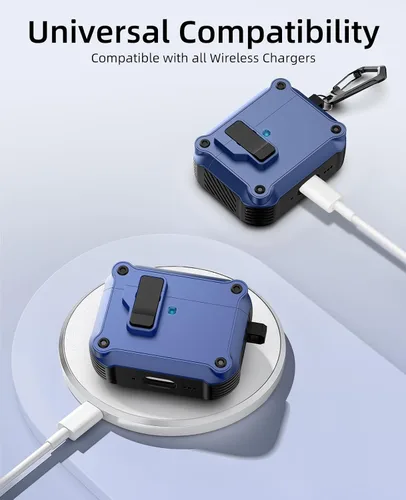 Miniatura 7 de TiMOVO Funda para Airpods Pro 3 (2025) con clip de bloqueo seguro, cubierta dura protectora automática de caída completa para Apple AirPod Pro de 3ª