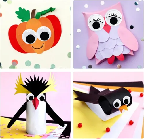 Miniatura 6 de 1330pcs Googly Eyes autoadhesivas para manualidades, calcomanías para manualidades que se mueven con varios tamaños para bricolaje 649.6 in