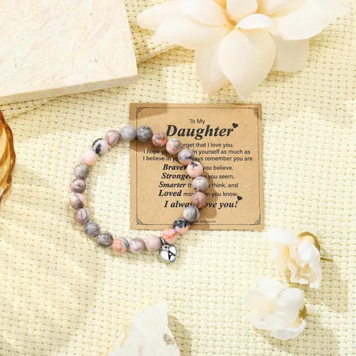 Miniatura 6 de M MOOHAM Christmas Gifts for DaughterGranddaughterDaughter in lawSisterSister in LawFriend - Pink Natural Stone Bracelet for Girls Birthday Gifts