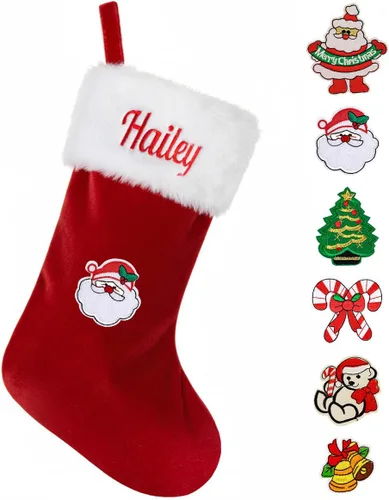 Miniatura 19 de Calcetines de Navidad personalizados para perros y gatos, calcetín de Navidad bordado con nombre personalizado en forma de pata de mascota o hueso
