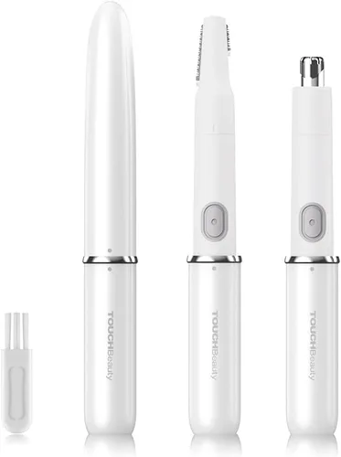 TOUCHBeauty Recortador de pelo de cara, cejas, nariz y orejas, removedor de pelo todo en uno para mujeres y hombres, afeitadora de doble hoja con
