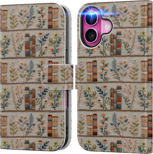 Miniatura 11 de DEENAKIN Funda tipo cartera para iPhone 15 con tarjetero + clip para efectivo, bloqueo RFID, protección contra caídas de grado militar y obras