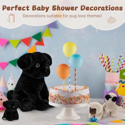 Miniatura 8 de MorisMos Pug Stuffed Animal with Babies Inside, 14" Mommy Stuffed Pug with 3 Baby Puppies, 4Pcs Interactive Soft Cuddly Dog for Kids, Dog Lovers