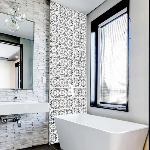 Miniatura 6 de 4 plantillas de mandala reutilizables de 8 x 8 pulgadas, plantillas de piso de azulejos, plantillas de pared bohemias para pintar paredes, azulejos