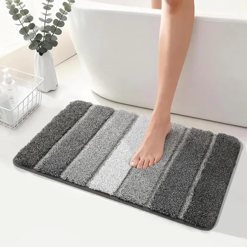 Miniatura 36 de COSY HOMEER Alfombras de baño de 24 x 17 pulgadas, ultra suaves y absorbentes, con respaldo de TPR antideslizante, lavable a máquina, alfombra Beige