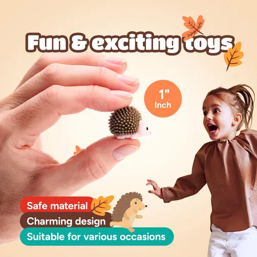 Figuras de juguete de erizo - Figuras de animales salvajes 25 piezas - Figuritas de fiesta para niños - Decoración de pastel - Juego de decoración