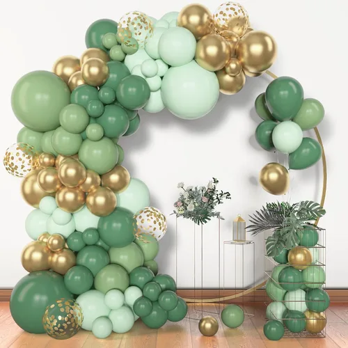 Miniatura 39 de Amandir Kit de arco de guirnalda de globos azul polvoriento, 153 piezas, diferentes tamaños de 18, 12, 10, 5 pulgadas, globos de látex azul blanco