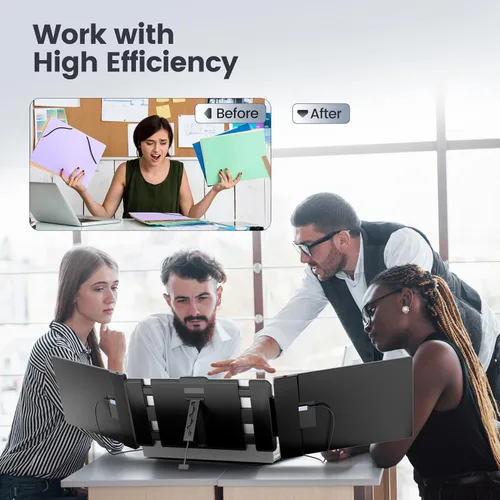 Miniatura 5 de Teamgee Extensor de pantalla para portátil de 14 pulgadas, FHD 1080P IPS triple monitor portátil para portátil de 13 a 17 pulgadas (diagonal)