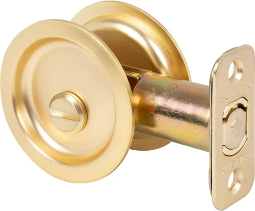 Miniatura 11 de Stone Harbor Hardware Cerradura de puerta de bolsillo redondo, función de privacidad, fondo de 2-3/8", níquel antiguo