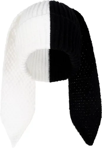 Miniatura 8 de Gorro de conejo para mujer, lindo conejo de ganchillo, gorro de invierno, cálido gorro de calavera para esquí al aire libre