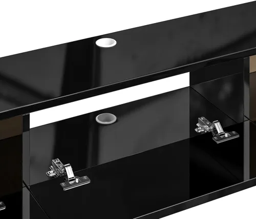 Miniatura 9 de FurniNova Soporte flotante para TV con 3 puertas, moderno mueble flotante para consola de TV con almacenamiento, estante flotante de madera Negro