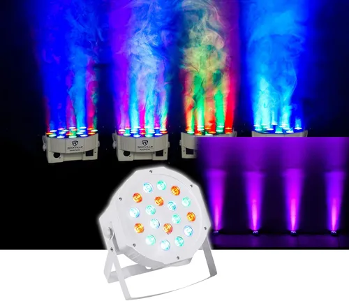 Miniatura 10 de Rockville RockPAR50 LED RGB Compact Par Can DJ/Club DMX Wash Light+Dual Bracket, Negro