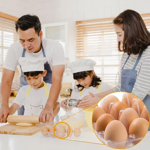 Miniatura 7 de 48 paquetes de cartones para huevos económicos a granel de 12 unidades, 1 docena de cartones para huevos transparentes y vacíos para huevos