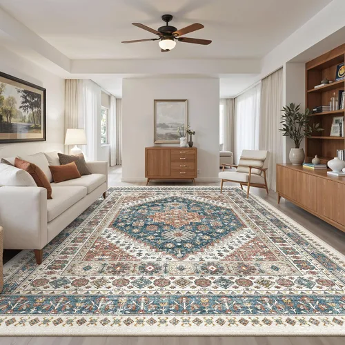Miniatura 665 de Madane Tapete lavable de 2 x 10 pies para pasillo, cocina, recibidor, clásico, suave, antideslizante para interiores, casa de campo, baño, sala