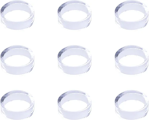 sowaka 9 soportes de exhibición acrílicos transparentes pequeños redondos para anillos de béisbol, soportes de caballete para pelotas de tenis,