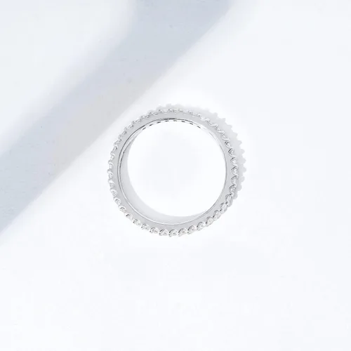 Miniatura 5 de Tienda Essentials Rhodium Plated Single Row Pave Stackable Eternity Ring