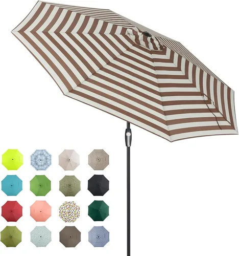 Miniatura 30 de Tempera Patio Market Outdoor Table Umbrella with Auto Tilt and Crank, Large Sun Umbrella with Sturdy Pole & Fade Resistant Canopy, Easy to Set Verde
