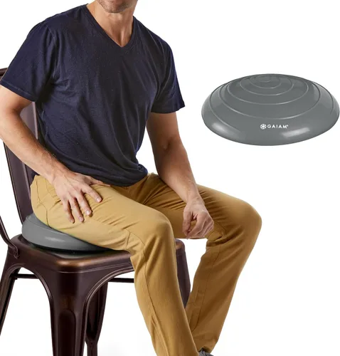 Miniatura 8 de Gaiam Cojín de Equilibrio con Disco de Balanceo, Entrenador de Núcleo de Estabilidad para Silla de Escritorio de Casa u Oficina y Silla Sensorial