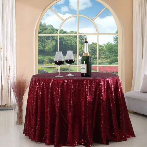 Miniatura 38 de Manteles redondos de lentejuelas negros para fiestas, de 121,9 cm, mantel redondo de purpurina ajustado, pequeño, lindo y dulce, para boda