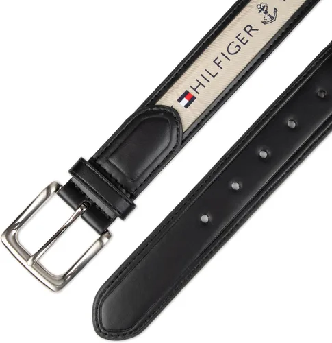 Miniatura 5 de Tommy Hilfiger Men's Fabric Inlay Casual Belt with Classic Harness Buckle