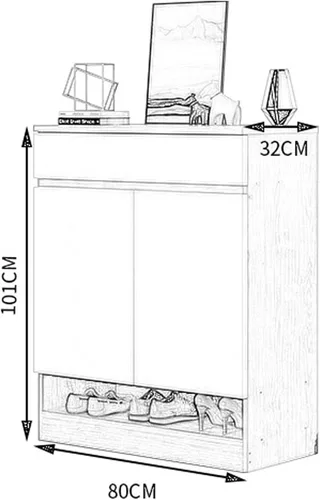 Miniatura 3 de Estante para zapatos, valla de 2 cajones interiores a prueba de polvo, estante de almacenamiento, armario de zapatos, sala de estar, pasillo