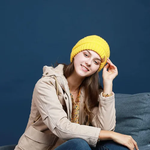Miniatura 5 de REDESS - Gorro de invierno con pompón y forro polar para mujer, grueso, diseño de calavera