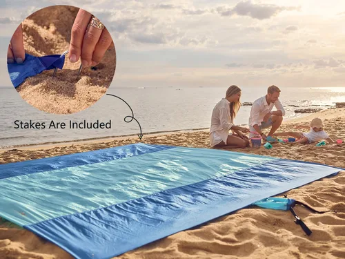 Miniatura 6 de WEKAPO Manta de Playa Resistente a la Arena e Impermeable, Alfombrilla de Playa Extra Grande, Alfombrilla Sin Arena de Tamaño Grande y Compacta