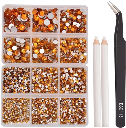 Miniatura 51 de NCB 288 diamantes de imitación de cristal redondos para arte de uñas, con parte trasera plana, para hacer accesorios de bricolaje, zapatos, ropa