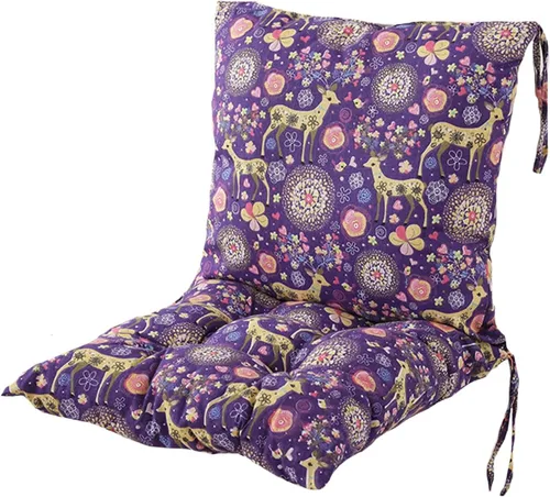 Miniatura 8 de Cojín para silla de respaldo alto, cojines y cojines de silla de alta calidad, cojín de respaldo y asiento con lazos para patio, jardín, oficina