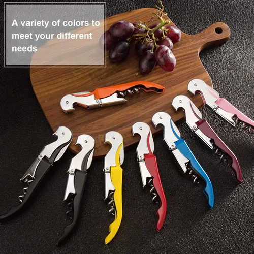 Miniatura 5 de Sacacorchos de camarero profesional con cortador de aluminio, abridor manual de botellas de vino para servidores, camareros y camareros (1, negro)