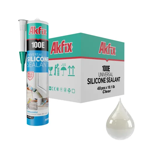 Miniatura 9 de Akfix 100E RTV Masilla de Silicona Transparente (12x10.1 fl.oz.)- Sellador de Silicona 100% Impermeable para Cocina y Baño, Ducha, Ventana y Puerta