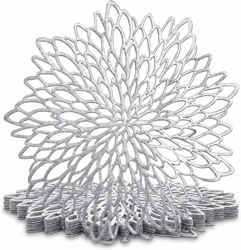 Miniatura 13 de Manteles individuales metálicos plateados con texto en inglés "OCCASIONS", A1. Hoja de plata A. Hoja de plata