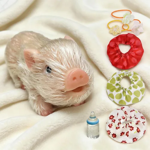 OtardDolls Muñecas de cerdo Reborn de 5 pulgadas, realistas de silicona suave, mini muñecas de cerdo realistas para recién nacidos, suaves y