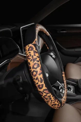 Miniatura 9 de Lord Autofashion - Funda para volante, piel sintética, interior de goma antideslizante, comodidad para todas las estaciones, 14.5-15 pulgadas