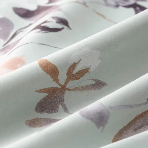 Miniatura 8 de Leeva - Cortinas de ventana para sala de estar, con estampado floral, cortinas de lino texturizado pesado con aislamiento térmico y oscurecimiento