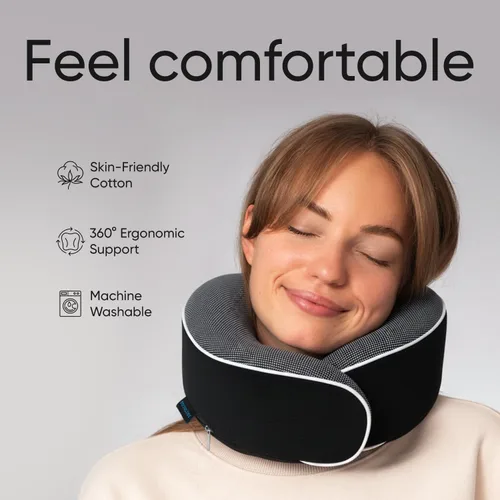 Miniatura 2 de Proglobe Almohada ortopédica para el cuello, almohadas cervicales de viaje para aviones, kit de espuma viscoelástica, soporte para la cabeza