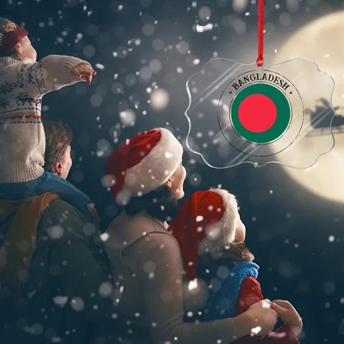 Miniatura 6 de Decoraciones para árbol de Navidad de Bangladesh, adornos de bandera nacional de Bangladesh para árbol de Navidad, regalo de recuerdo de país