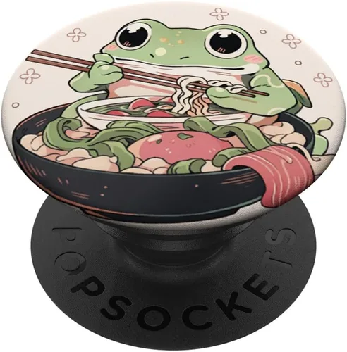 Cottagecore - PopSockets de rana kawaii para comer ramen