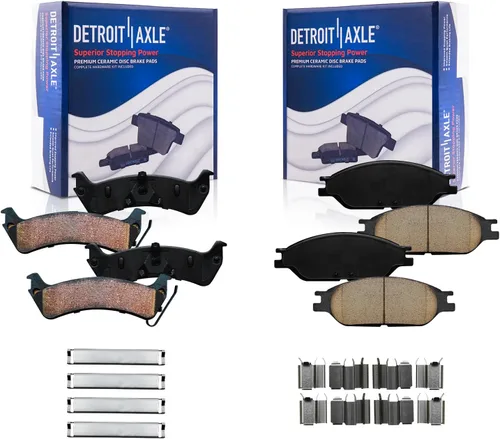 Miniatura 91 de Detroit Axle - Pastillas de Freno Delantero Izquierdo Reemplazo de Pinza de Disco para Dodge Ram 1500 Dakota Mitsubishi Raider - Juego de 3 piezas